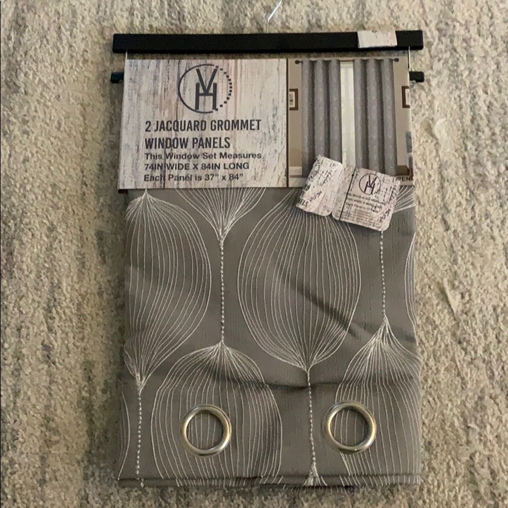 Grey Grommet Window Panels